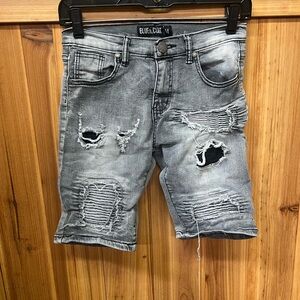 Blue cult ripped shorts